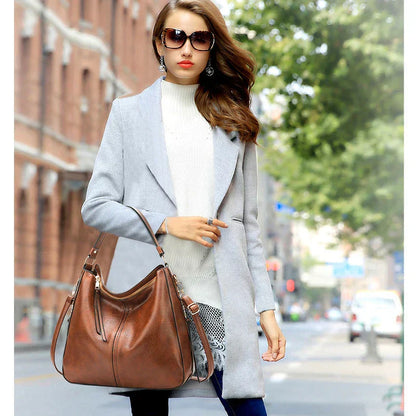 Spacious Luxe Vegan Leather Shoulder Bag – Comfortable Daily Tote with Multiple Pockets