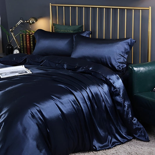 Premium Mulberry Silk Bedding Set – 100% Natural Mulberry Silk Duvet Cover with 2 Pillowcases – Hypoallergenic, Breathable, Temperature-Regulating, and Skin-Friendly