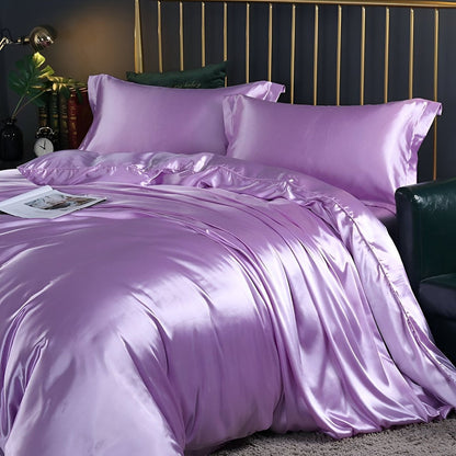 Premium Mulberry Silk Bedding Set – 100% Natural Mulberry Silk Duvet Cover with 2 Pillowcases – Hypoallergenic, Breathable, Temperature-Regulating, and Skin-Friendly