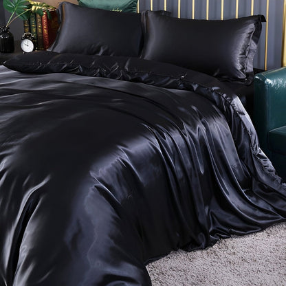 Premium Mulberry Silk Bedding Set – 100% Natural Mulberry Silk Duvet Cover with 2 Pillowcases – Hypoallergenic, Breathable, Temperature-Regulating, and Skin-Friendly