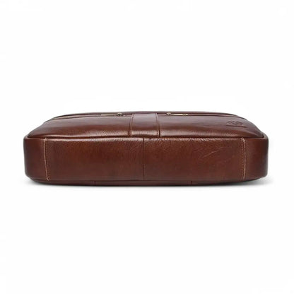 Premium Leather Laptop Bag for Men – 15.6" Briefcase with Padded Compartment & Organizational Features