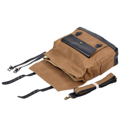 Vintage Motorcycle & Bicycle Bag – Water-Resistant Double Pannier with Leather Accents