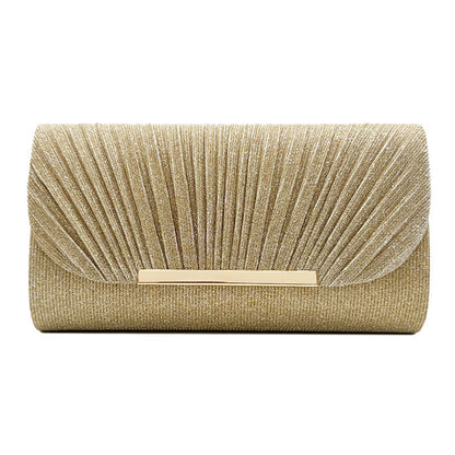 Elegant Night Clutch – Shimmering Evening Bag with Gold Closure – Available in Multiple Colors