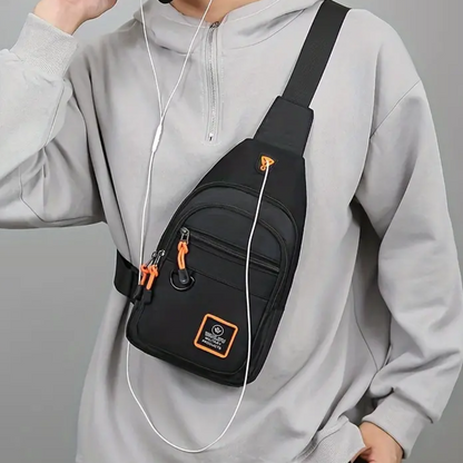 Water-Resistant Compact Shoulder Bag for Men – Functional Daily Travel & Work Crossbody Messenger
