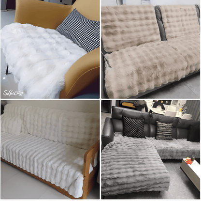 Luxury Plush Sofa Cover – Thick Velvet Furniture Protector for Dogs & Cats – Machine Washable, Anti-Slip, Pet-Friendly Couch Slipcover