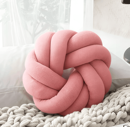 SnugKnot Cotton Knot Pillow – Handmade Decorative Throw Cushion for Sofa, Bed & Nursery