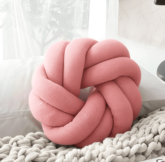 SnugKnot Cotton Knot Pillow – Handmade Decorative Throw Cushion for Sofa, Bed & Nursery