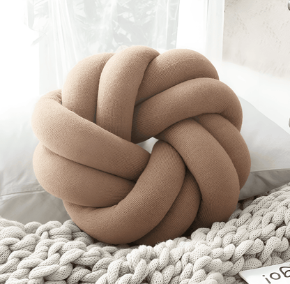 SnugKnot Cotton Knot Pillow – Handmade Decorative Throw Cushion for Sofa, Bed & Nursery