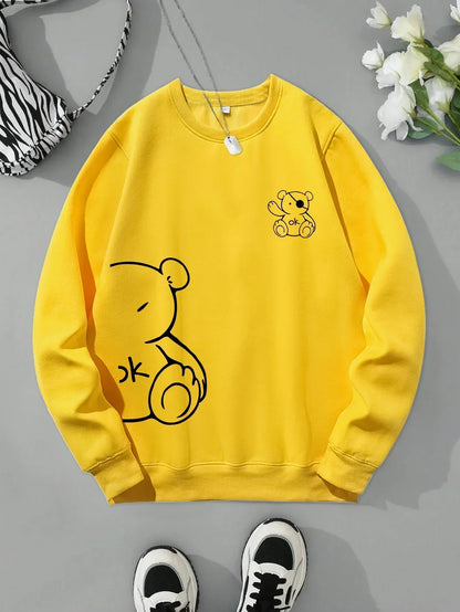 Unisex Cat Sweater – Minimalist Oversized Sweater with Cat Line Print