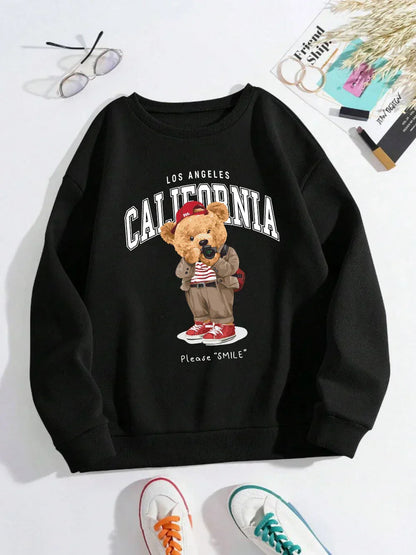 Unisex California Bear Sweater - Oversized Sweater with Bear Print