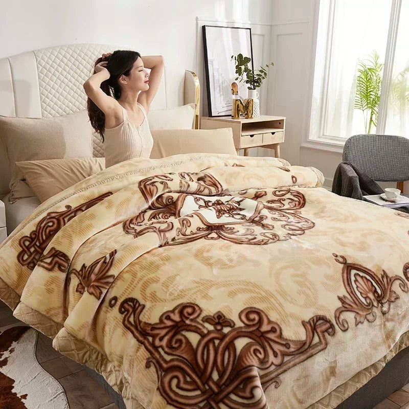 Luxury Winter Blanket – Extra Thick Fleece Throw with Classic Timeless Design