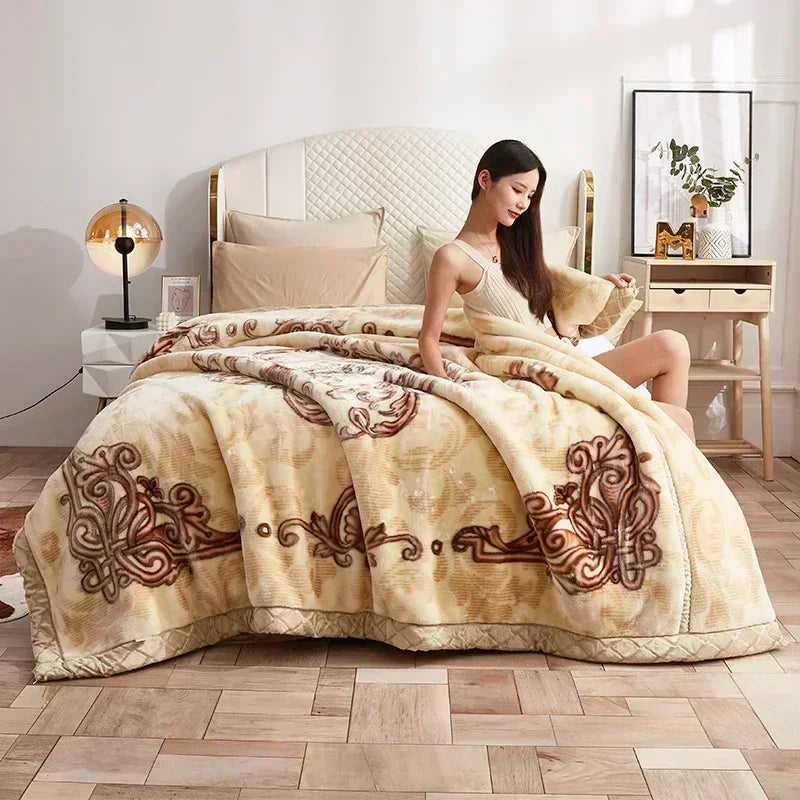 Luxury Winter Blanket – Extra Thick Fleece Throw with Classic Timeless Design