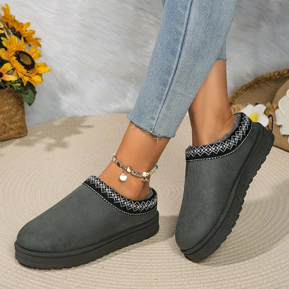 Fleece-Lined Winter Slippers for Women & Men – Warm Indoor House Shoes
