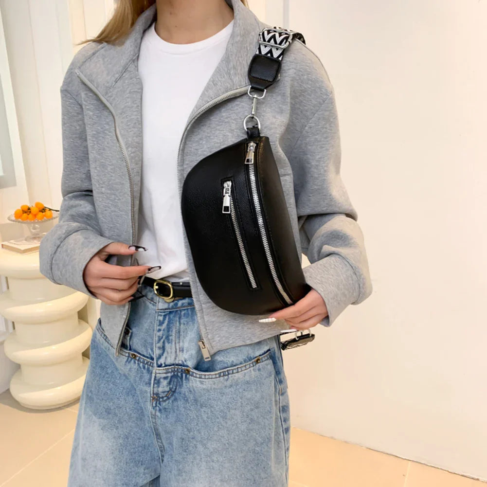 Black Quilted Belt Bag with Gold Hardware – Versatile Crossbody Waist Bag for Women