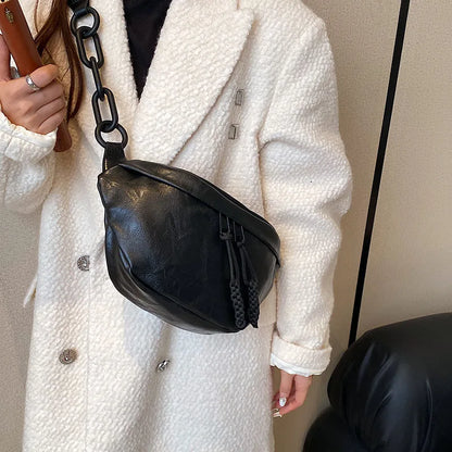 Vintage Leather Fanny Pack – Adjustable Crossbody Belt Bag for Women & Men