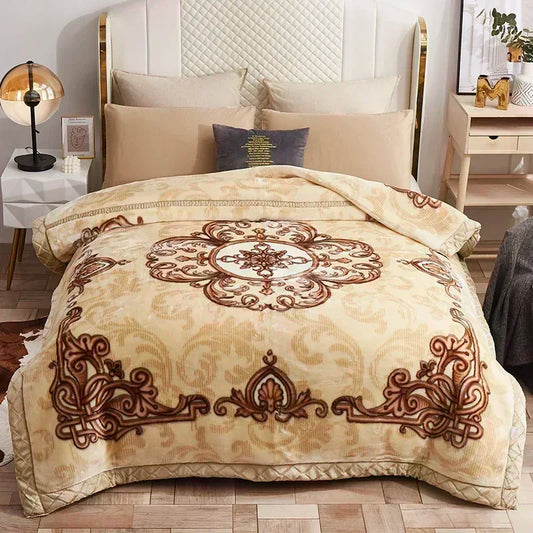 Luxury Winter Blanket – Extra Thick Fleece Throw with Classic Timeless Design