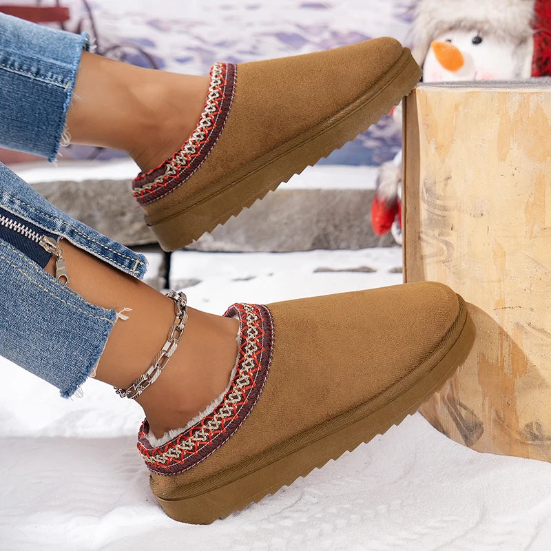 Fleece-Lined Winter Slippers for Women & Men – Warm Indoor House Shoes