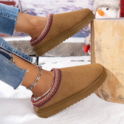 Fleece-Lined Winter Slippers for Women & Men – Warm Indoor House Shoes