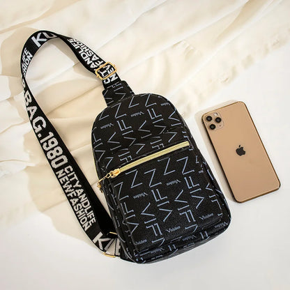Streetstyle Mini Backpack & Crossbody Bag – Trendy Printed Shoulder Bag with Zipper Closure – Compact & Versatile Fashion Accessory