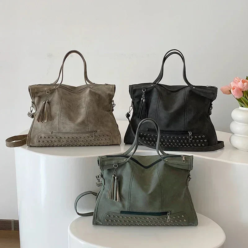 Women’s Large Faux Leather Tote Bag | Spacious Shoulder / Handbag for Work & Daily Use