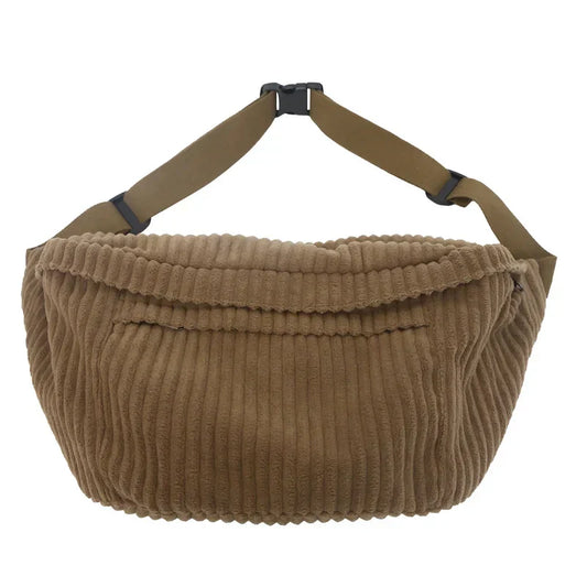 Trendy Corduroy Crossbody Bag – Spacious, Adjustable, and Comfortable