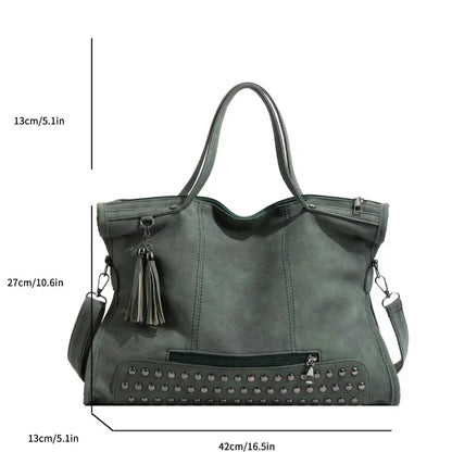 Women’s Large Faux Leather Tote Bag | Spacious Shoulder / Handbag for Work & Daily Use