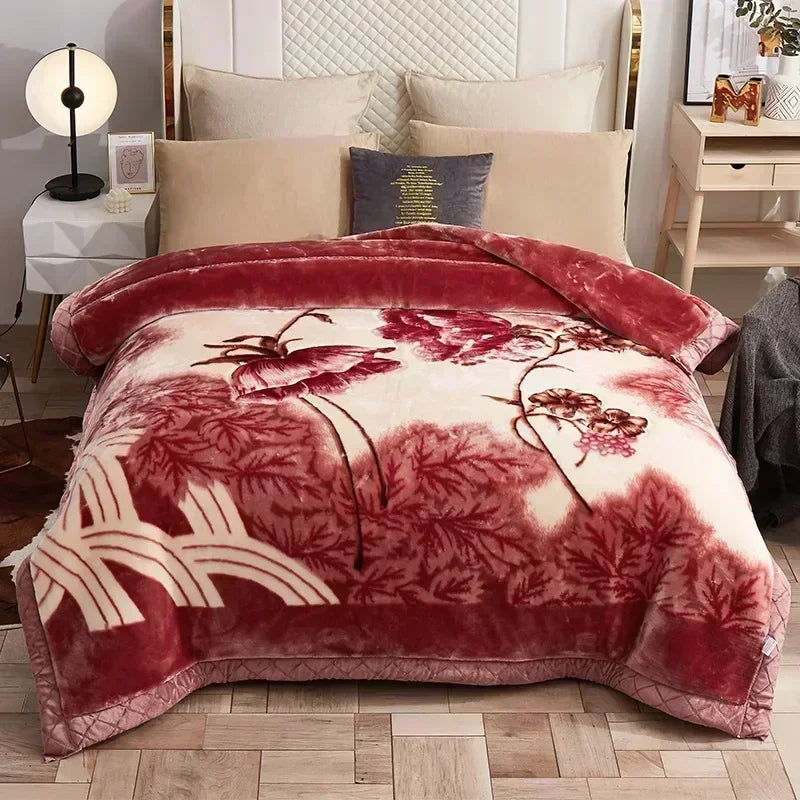 Luxury Winter Blanket – Extra Thick Fleece Throw with Classic Timeless Design