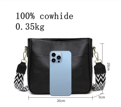 Stylish Women's Shoulder Bag with Wide Strap – Versatile Crossbody Purse with Spacious Compartments