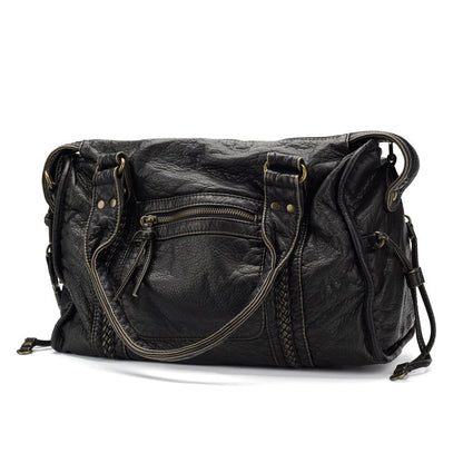 Luxe Black Leather Tote Bag for Women – Timeless Design with Spacious Interior