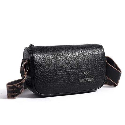 Stylish Women’s Crossbody Bag – PU Leather Compact Shoulder Purse in Black or Beige