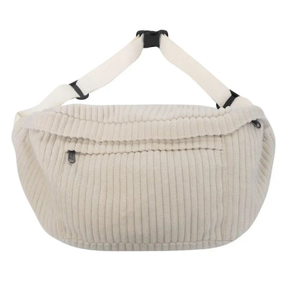 Trendy Corduroy Crossbody Bag – Spacious, Adjustable, and Comfortable