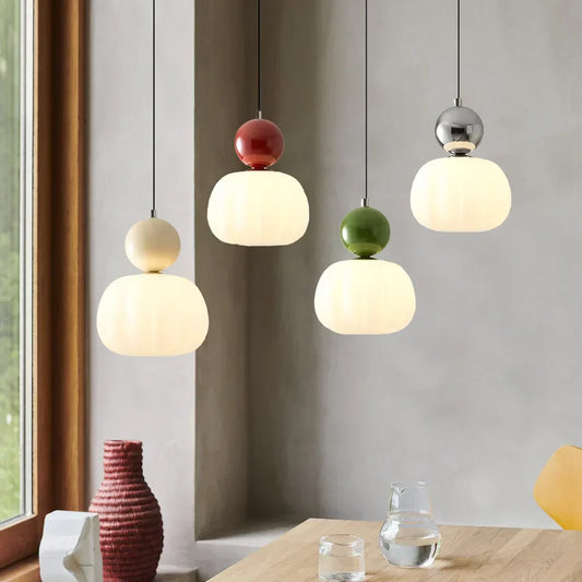 Art Deco Pendant Light – Cream G9 Hanging Lamp with Adjustable Cable