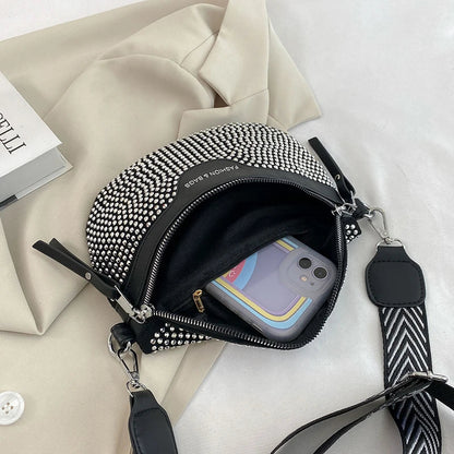 Luxury Studded Crossbody & Waist Bag with Extra Pouch – Chic Shoulder Bag Style
