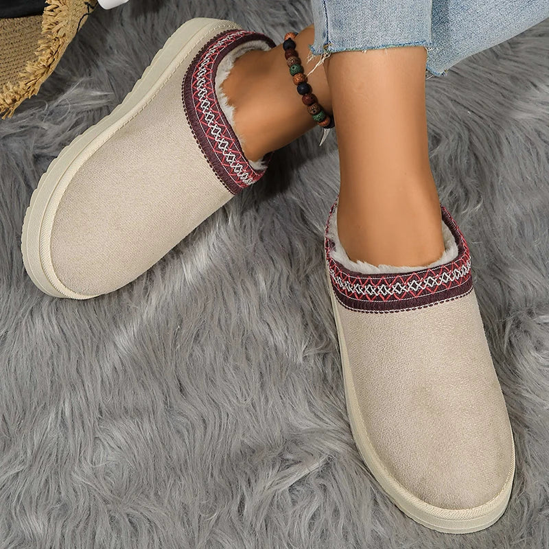 Fleece-Lined Winter Slippers for Women & Men – Warm Indoor House Shoes