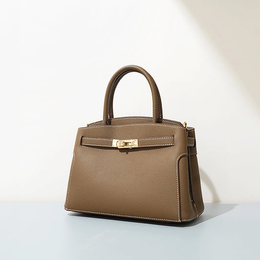 Elegant Vegan Handbag with Gold Lock – Luxury Chic Evening & Work Tote