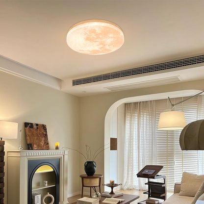 Modern Moon-Inspired Flush Mount Ceiling Light – LED, Dimmable, Minimalist Design for Bedroom & Living Room