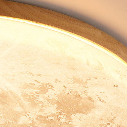 Modern Moon-Inspired Flush Mount Ceiling Light – LED, Dimmable, Minimalist Design for Bedroom & Living Room
