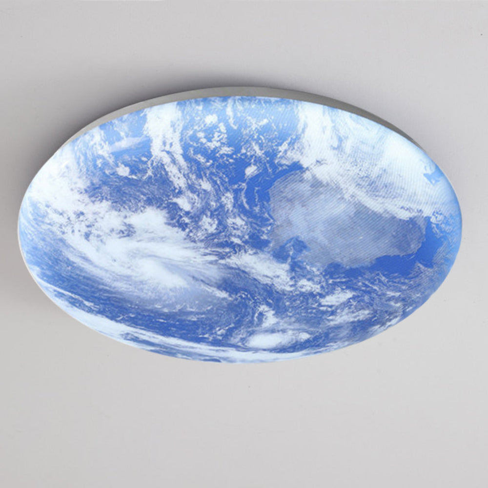 Modern Moon-Inspired Flush Mount Ceiling Light – LED, Dimmable, Minimalist Design for Bedroom & Living Room