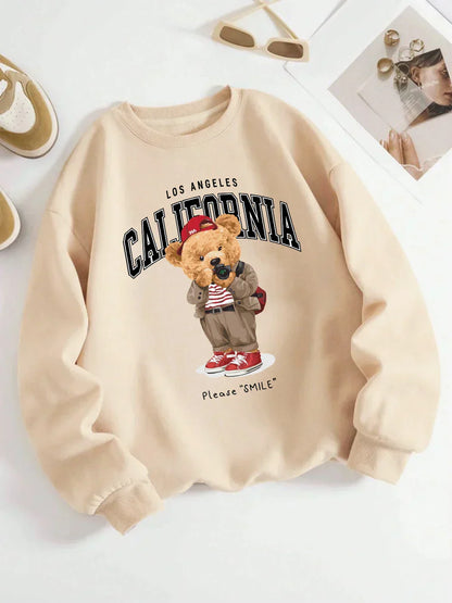 Unisex California Bear Sweater - Oversized Sweater with Bear Print