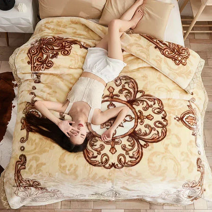 Luxury Winter Blanket – Extra Thick Fleece Throw with Classic Timeless Design