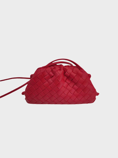 Amelia Mini Vegan Leather Shoulder Bag – Compact Woven Crossbody for Women