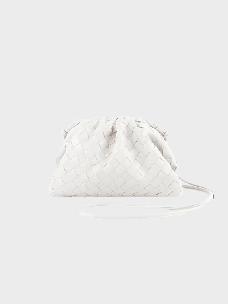 Amelia Mini Vegan Leather Shoulder Bag – Compact Woven Crossbody for Women