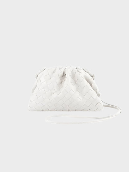 Amelia Mini Vegan Leather Shoulder Bag – Compact Woven Crossbody for Women
