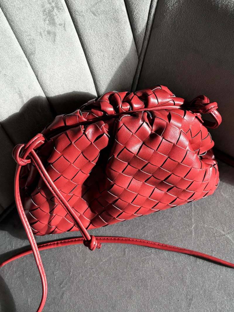 Amelia Mini Vegan Leather Shoulder Bag – Compact Woven Crossbody for Women