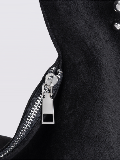 Black Vegan Leather Shoulder Bag with Studs – Bold & Stylish