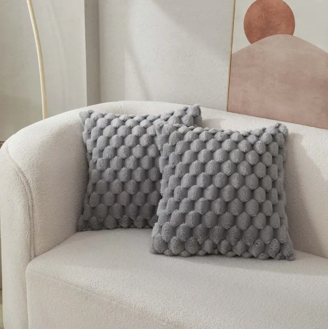 Plush Decorative Cushion with 3D Textured Design – Soft Throw Pillow in Multiple Colors for Sofa & Bedroom Décor