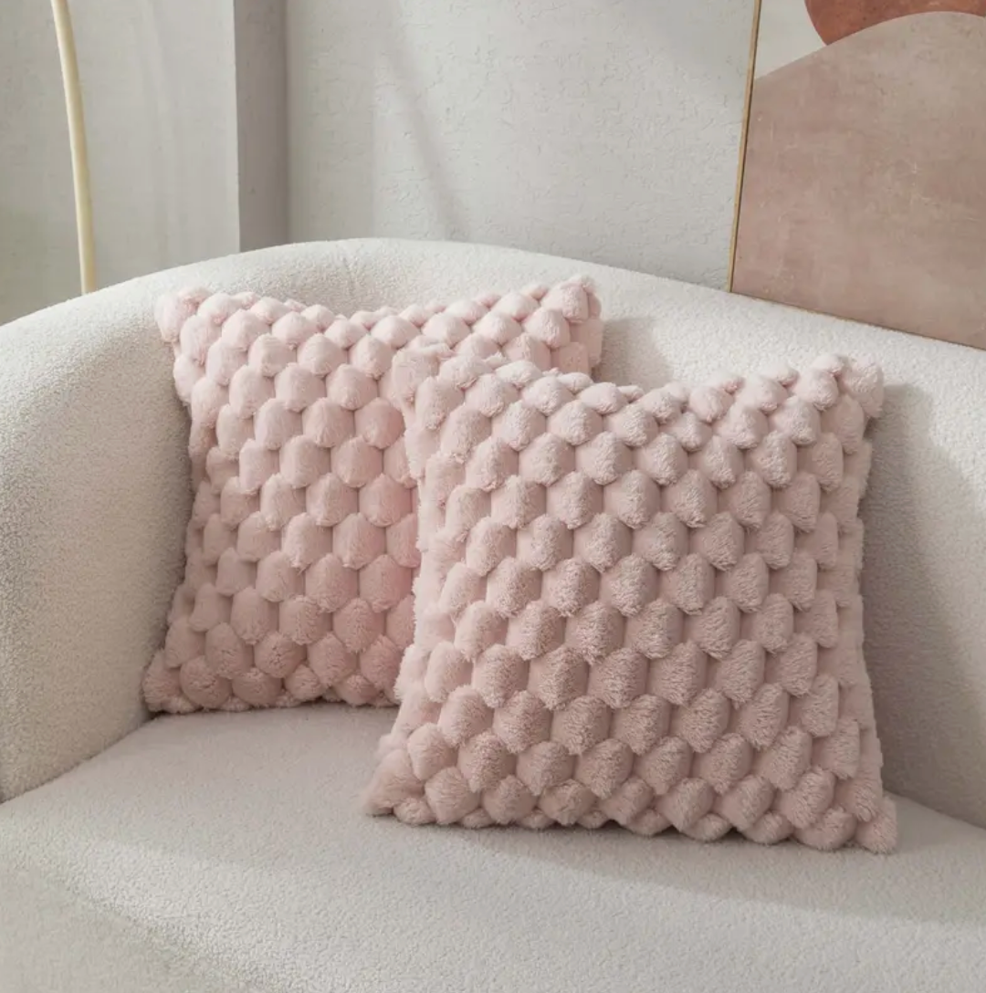 Plush Decorative Cushion with 3D Textured Design – Soft Throw Pillow in Multiple Colors for Sofa & Bedroom Décor