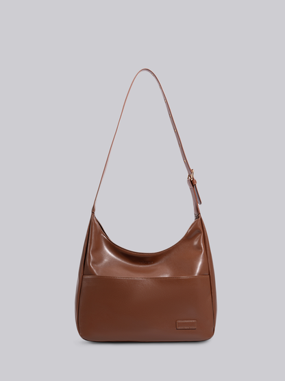 Black Shoulder Bag – Minimalist & Spacious Vegan Leather Design