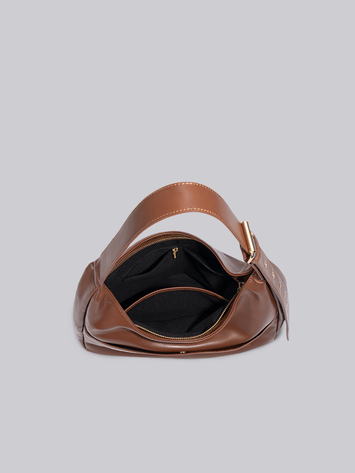 Black Shoulder Bag – Minimalist & Spacious Vegan Leather Design