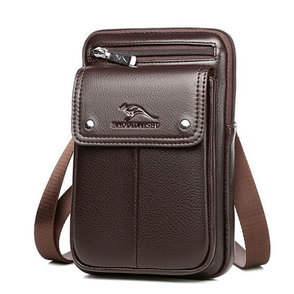 Men’s Anti-Theft PU Leather Crossbody Bag – Stylish & Compact Shoulder Sling